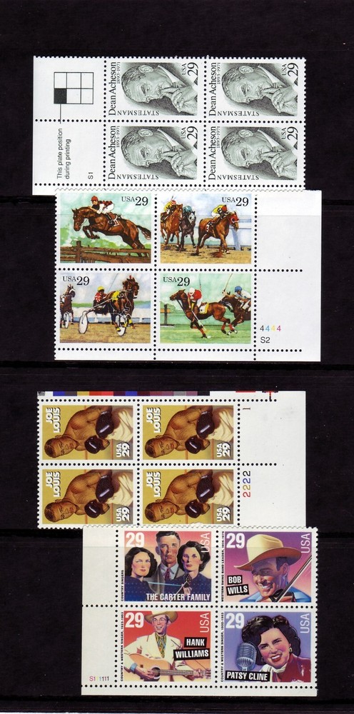 1993 COMMEMORATIVE PLATE BLOCK YEAR SET. (20) DIFFERENT. SCV $61