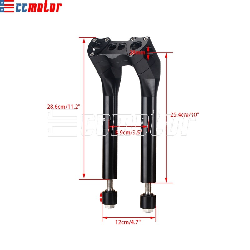Club Style 1 1/8" Handlebar Riser 10" 11" Pullback Rise For Harley Dyna Softail