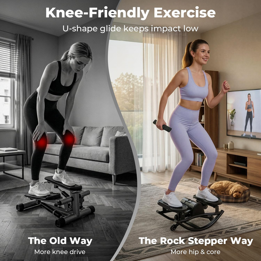 Rock Stepper, Side to Side Rocking Stepper for Exercise at Home, Low-Impact Late