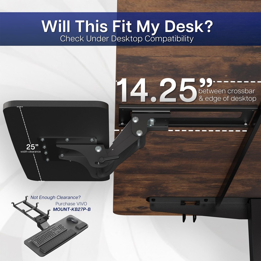 VIVO Adjustable Computer Keyboard & Mouse Platform Tray Ergonomic Under Table