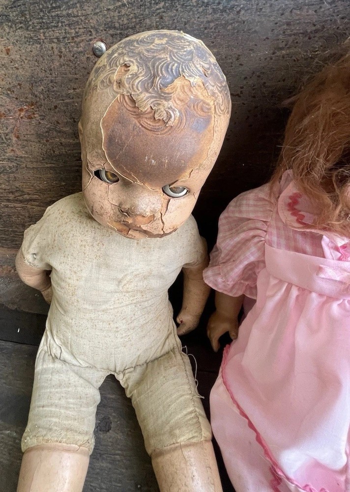 Haunted Doll Siblings Vintage Moving Eyes