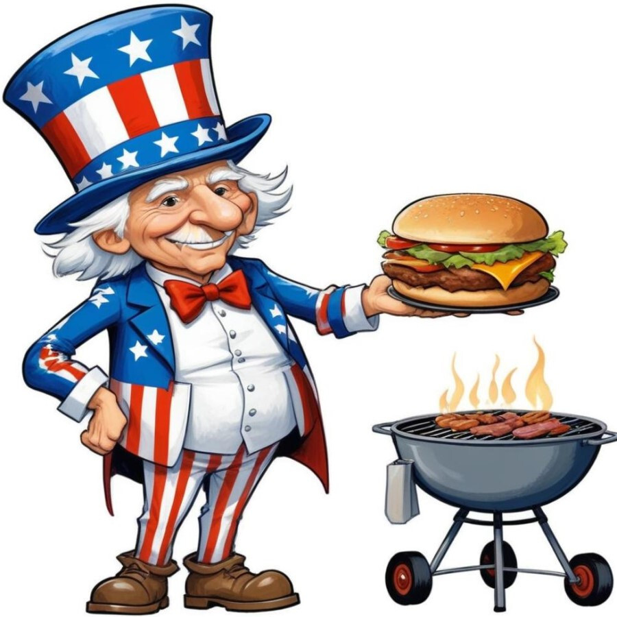 30 Custom American Hamburger Chef Personalized Address Labels