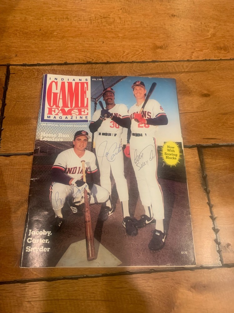 MULTI SIGNED JOE CARTER CORY SNYDER BROOK JACOBY CLEVELAND INDIANS PROGRAM