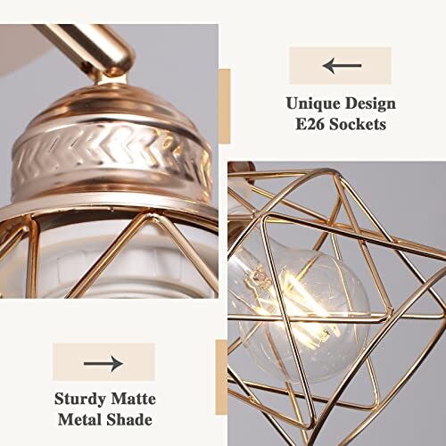 Kitchen Light Fixtures Ceiling Mount, 3-Lights Multi-Directional Ceiling Gold
