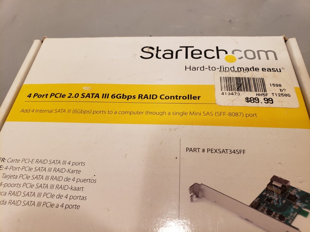 StarTech PEXSAT34SFF PCI Express 2.0 SATA III ACHI PCIe Controller Card