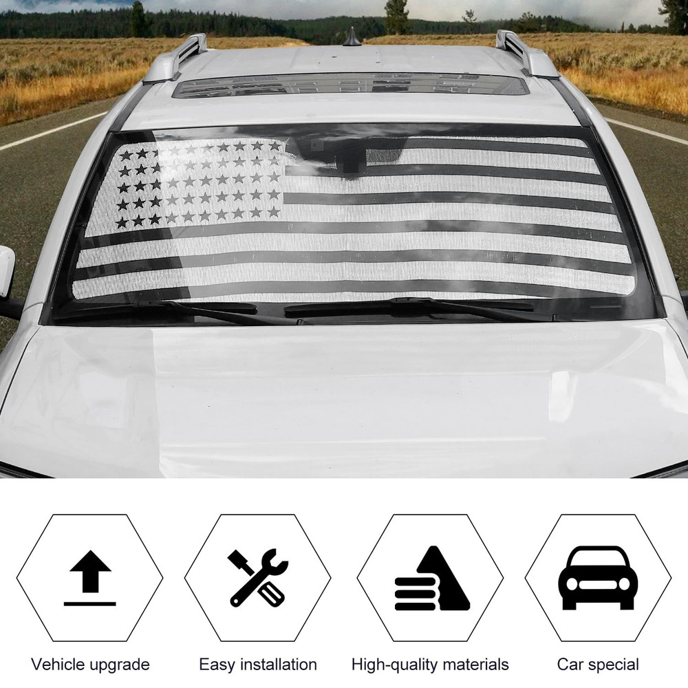 Windshield Sunshade Sun Shade Heat Shield Window Visor Mat US Flag