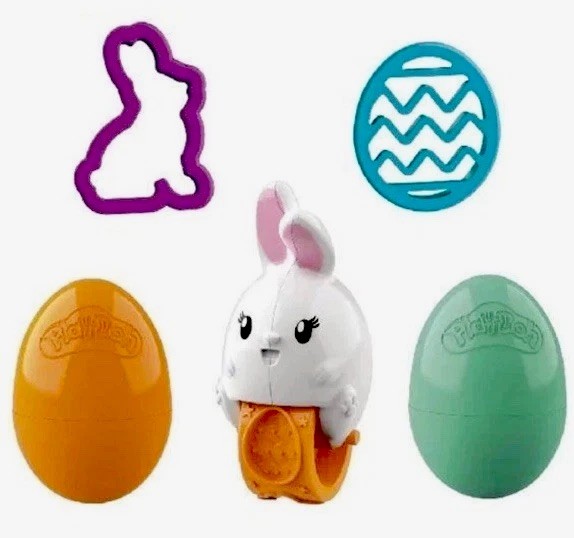 Play-Doh Springtime Pals Easter Bunny Egg Set 2 Colors Play-Doh and Accessories