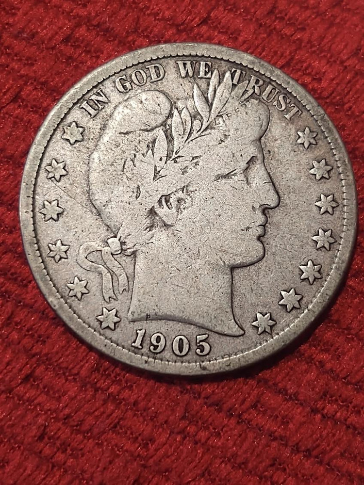 1905-S Barber Silver Half Dollar High Fine Partial LIBERTY