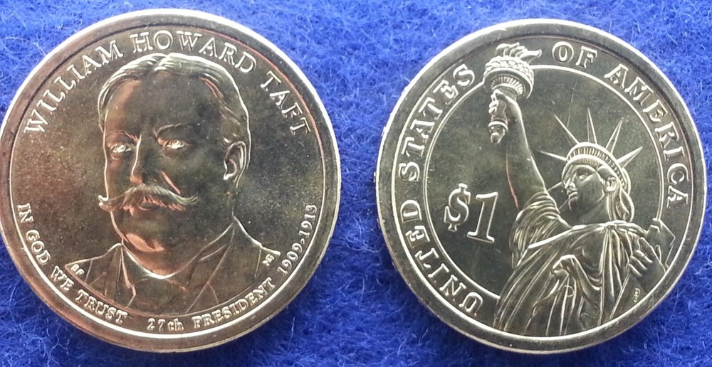 2013 P William Taft Presidential Dollar From Mint Roll - Position A