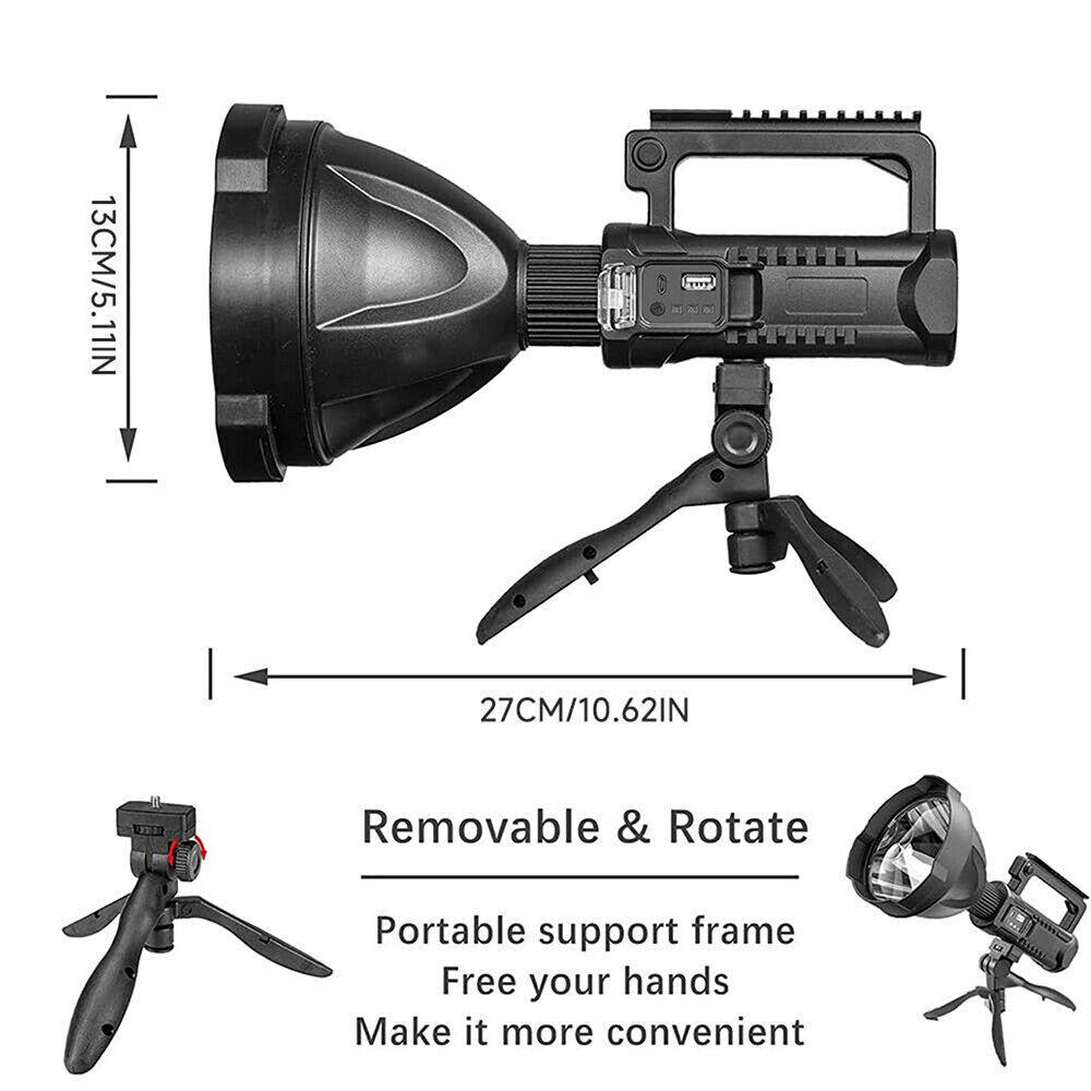 Rechargeable Spotlight 9000000 Lumens Handheld Hunting Flashlight Led Spot light