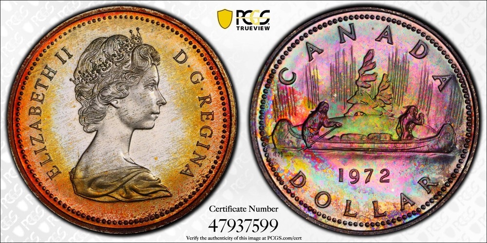 C268 Canada 1972 Silver dollar PCGS SP68 KM-64.2A