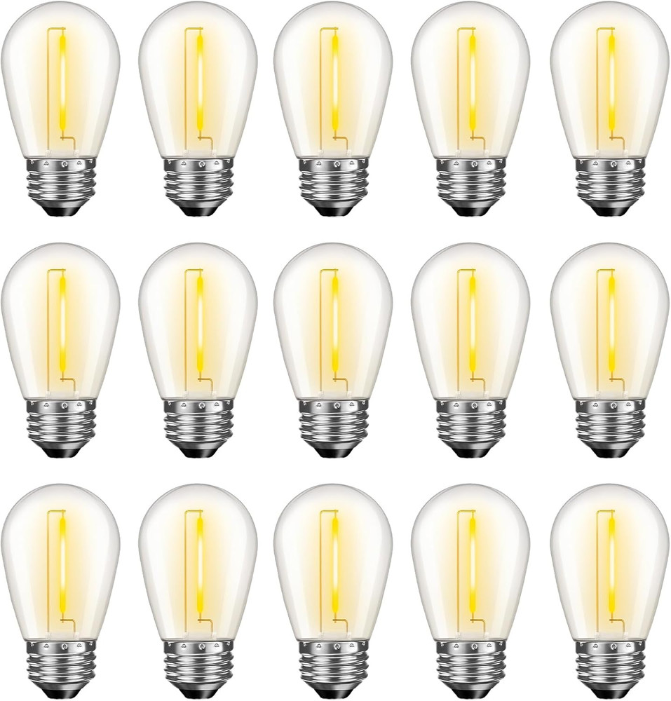 LED S14 Replacement Light Bulbs for Outdoor String Lights, 1W Shatterproof Ediso