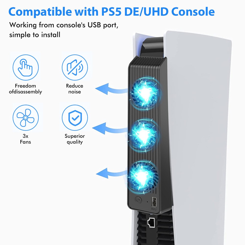 For PS5 PlayStation 5 Console Host Cooling Fan Cooler Game External Accessories