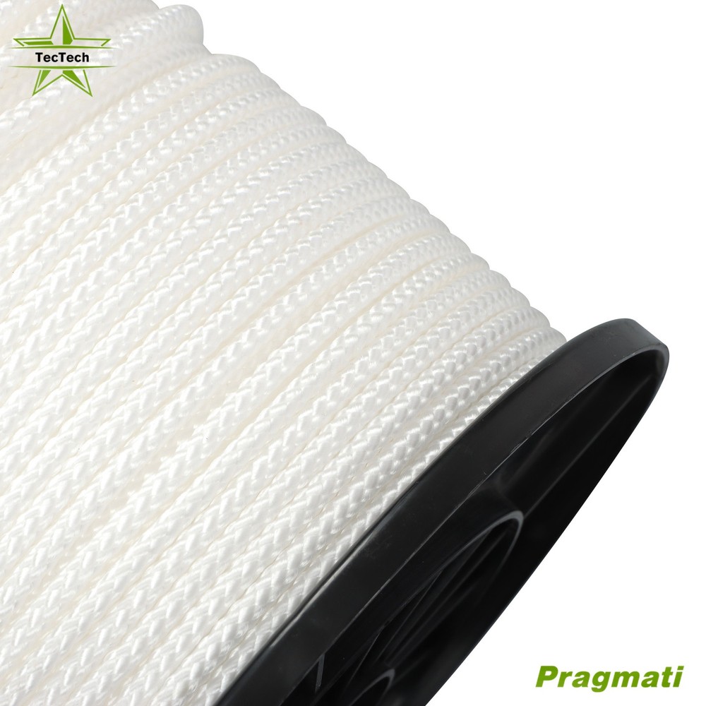 3/16 inch White Solid Braid Nylon Dacron Polyester Rope - 500 Foot Spool