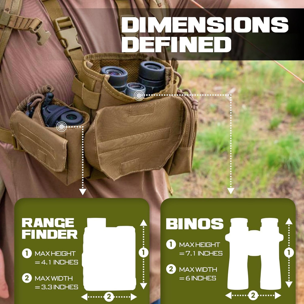 Waterproof Binocular Harness Chest Pack - Lightweight Bino Harness with Rangefin