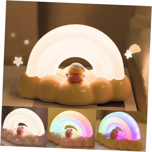 Rainbow Night Light for Kids, Cute Rainbow Light with 3 Lighting Modes & Yellow