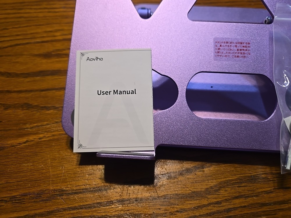 Adjustable lab top riser aluminum purple