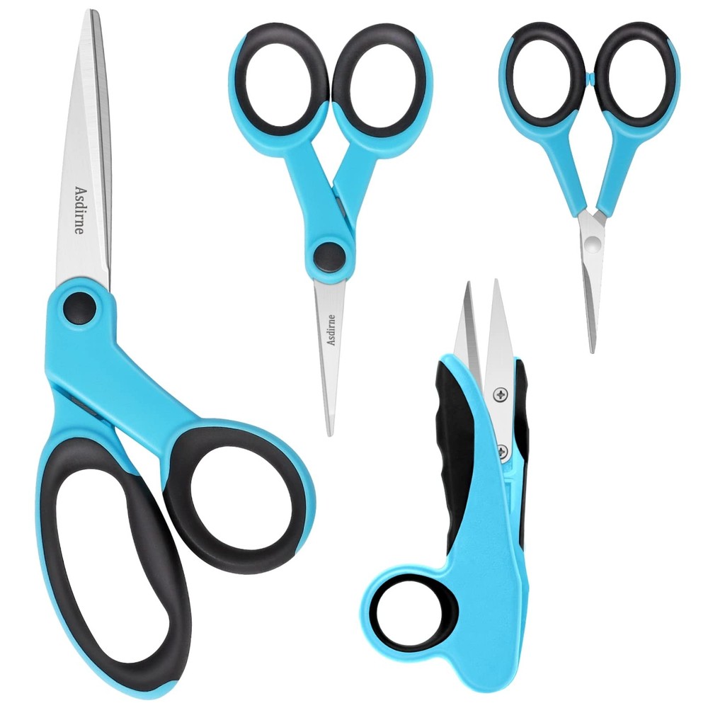 Asdirne Premium sewing Scissors Bundle, Perfect Sewing Partners, Sharp Blue