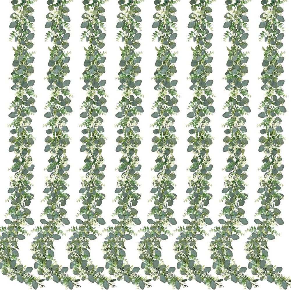 2 Pack Artificial Greenery Hanging Eucalyptus Leaves Garlands for Table Wedding