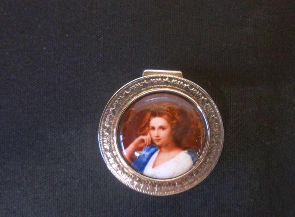 Solid Silver Victorian Lady Pill Pot Perfect Condition