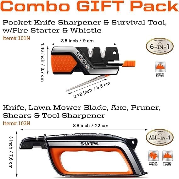 Pocket Knife Sharpener & Garden Tool Sharpener, Sharpening Straight and Serra...