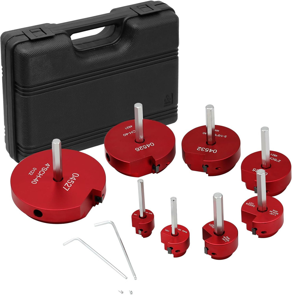 8Pcs PVC Pipe Reamer, Plastic PVC Pipe Fitting Reamer Plumbing Tools Kit Fit int