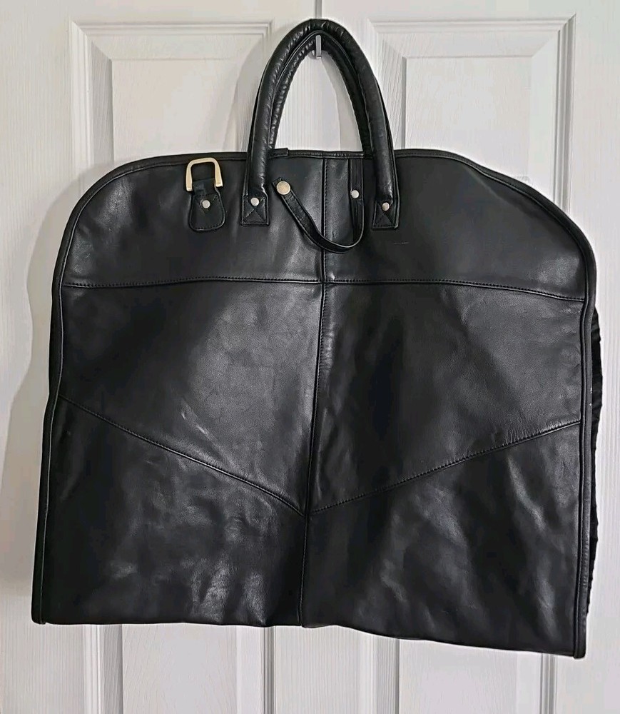Hartford Life Black Leather Garment Bag