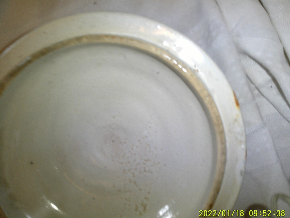 VINTAGE REPLACEMENT POTTERY LID COOKWARE CHAMBE POT BLUE WHITE