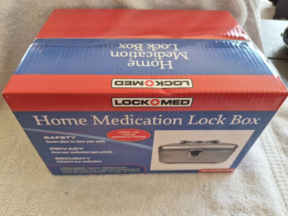 Lockmed Guardian Home Medication Medium Lockbox W/ Combination Lock Security