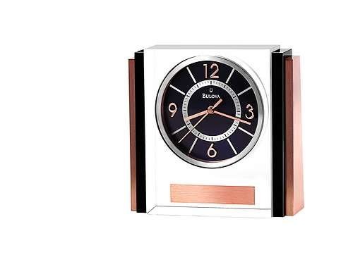 Bulova Affinity Tabletop Clock with Black Crystal Case