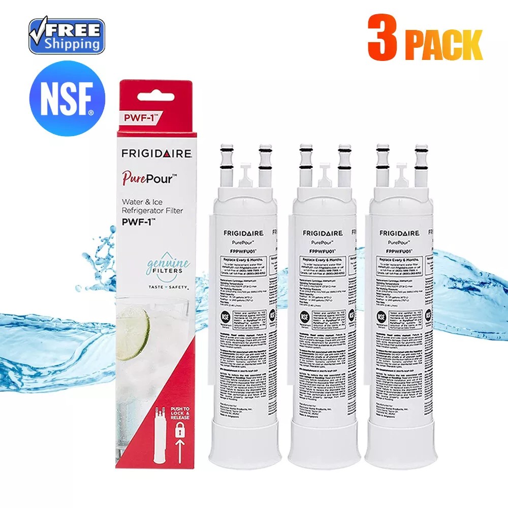 3 PACK Frigidaire PWF-1 FPPWFU01 Refrige PurePour Water &Ice Filter Sealed New