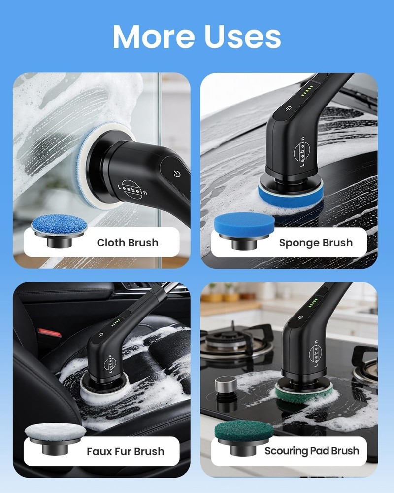 Powerful Electric Spin Scrubber with Waterproof Design & 2- Protection Plan
