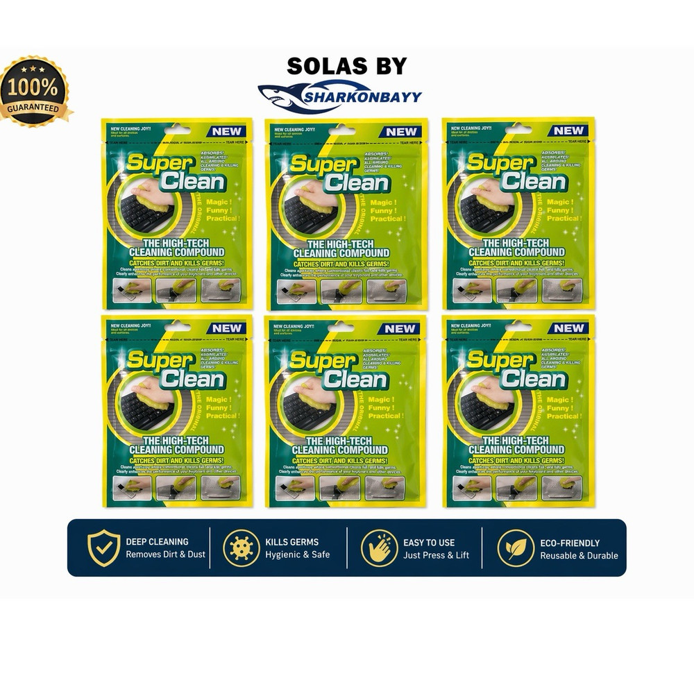 Super Clean High-Tech Cleaning Gel Compound 6-Pack for Keyboard Car Electronics