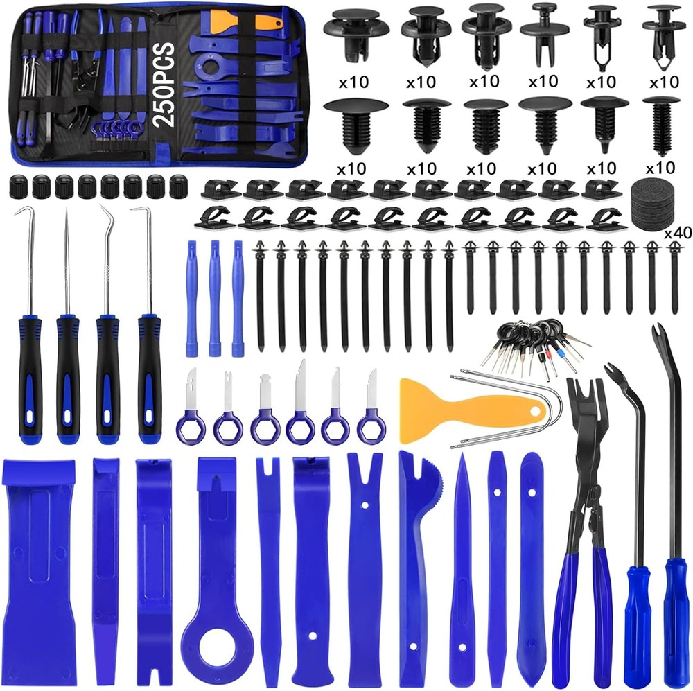Car trim removal pry tool kit set