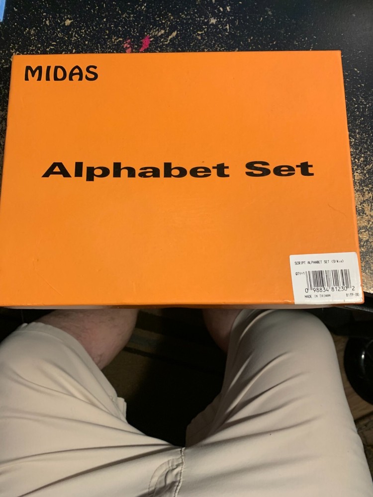 MIDAS ALPHABET SET SCRIPT 3/4 INCH 3/4IN ~