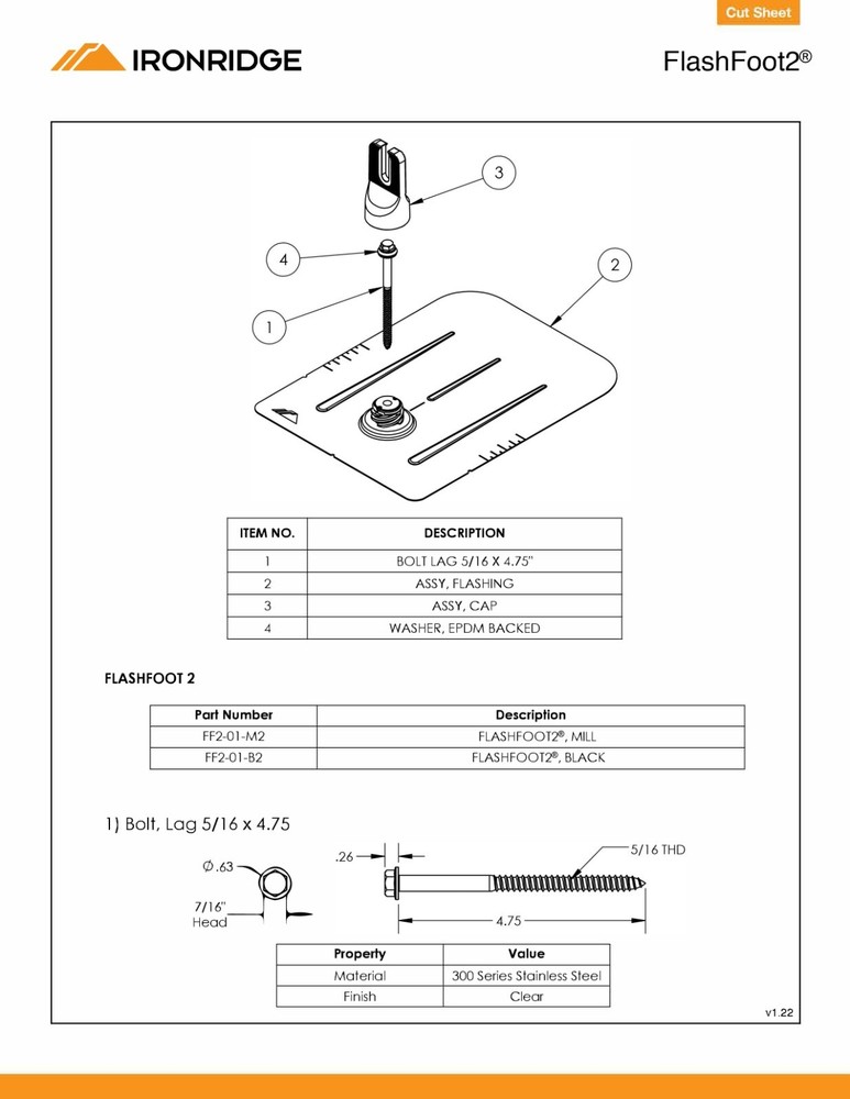 IronRidge FF2-01-M2 or FF2-01-B2 FlashFoot2