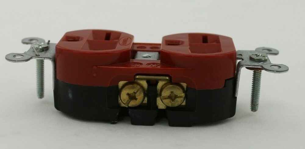Hubbell NEMA 5-20 Red Duplex Receptacle