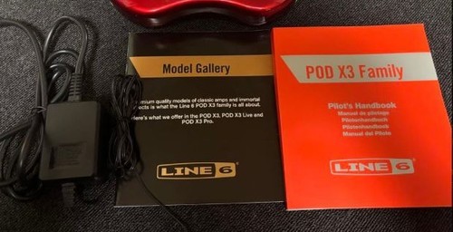 Line 6 POD X3 Guitar Multi Effects Processor Red with Manual