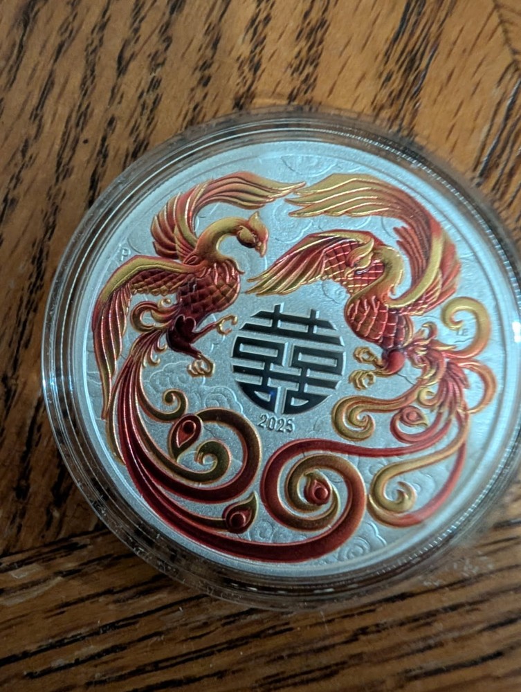 2025 Perth Mint Reverse Proof Colorized Double Phoenix
