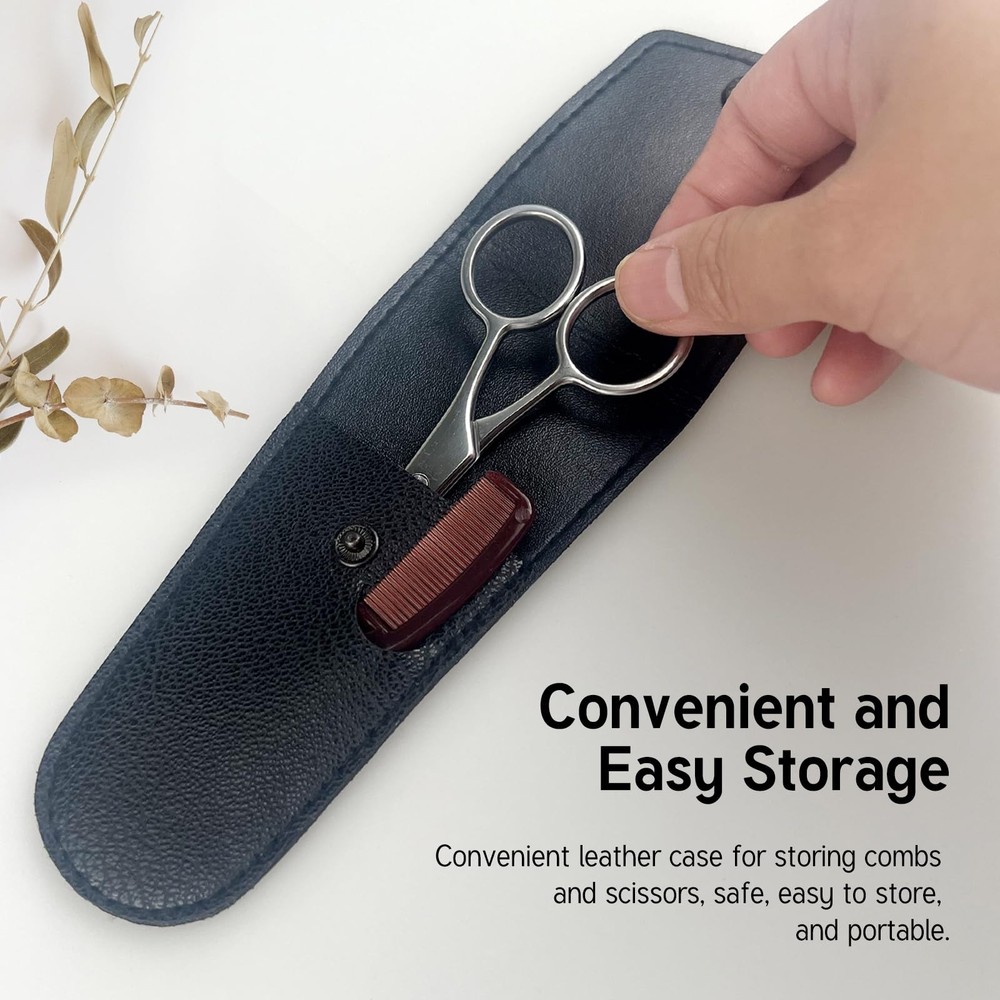 Mustache Grooming Set Precision Mustache Scissors and Comb Kit for Men Idea...