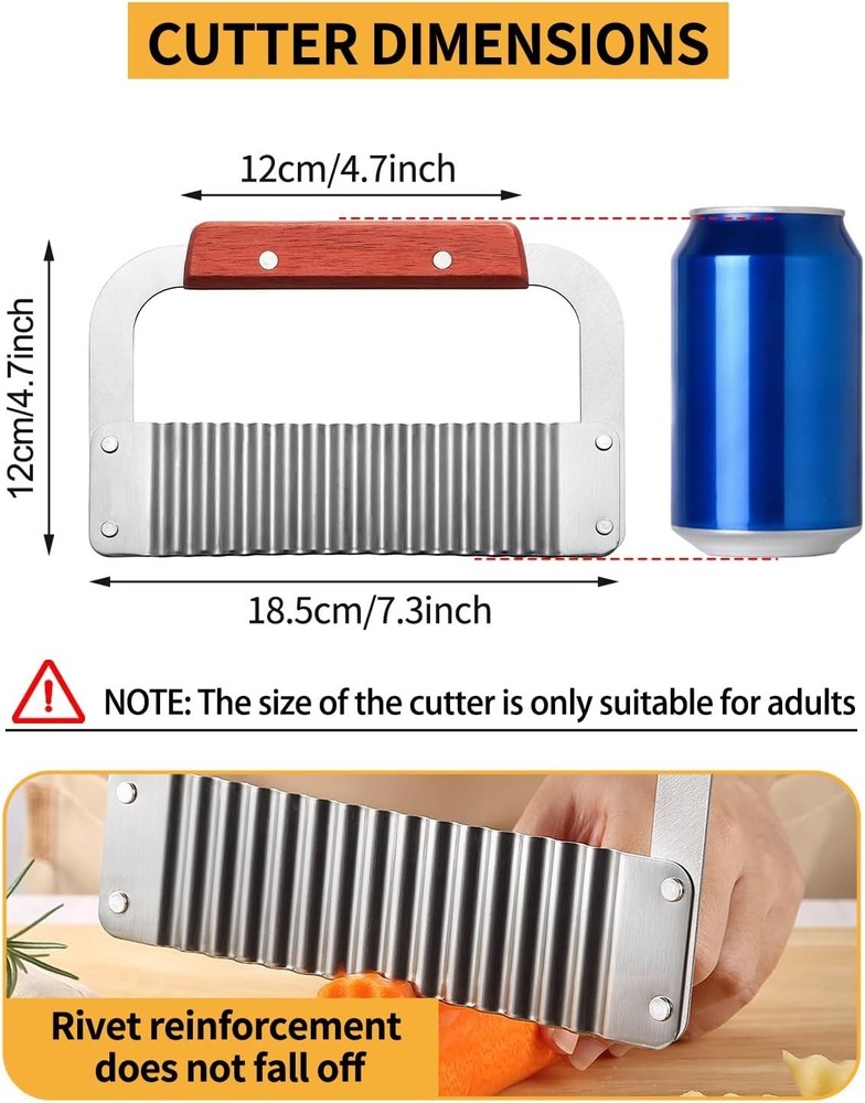Rust-Resistant Crinkle Slicing Knife for Vegetables - Ideal for Creative Cooking