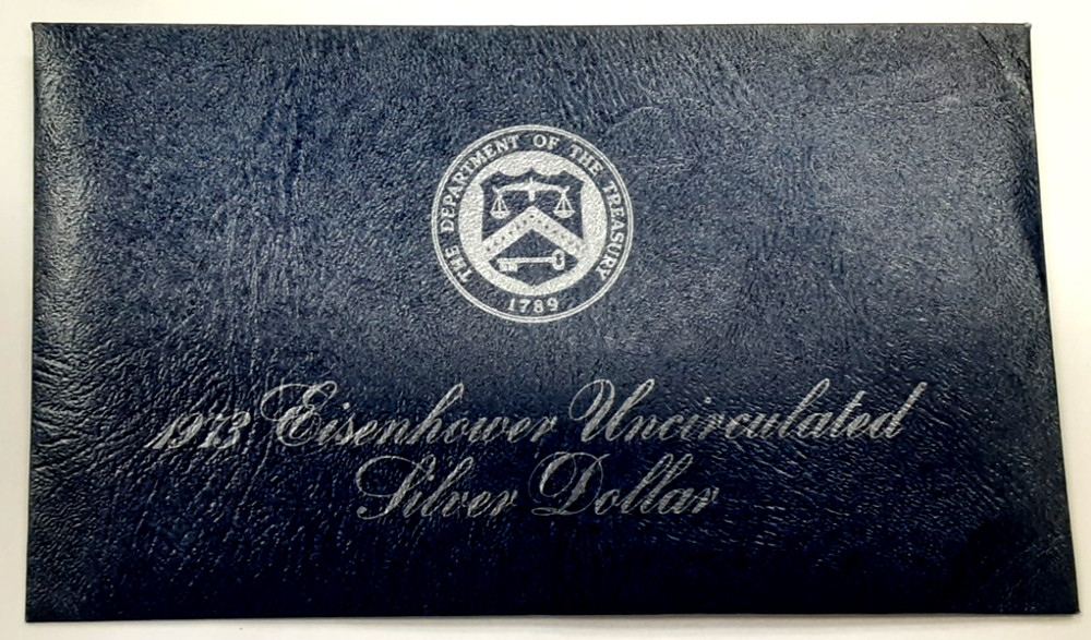 1973-S 40% Silver Uncirculated Ike Eisenhower Dollar in Blue Envelope