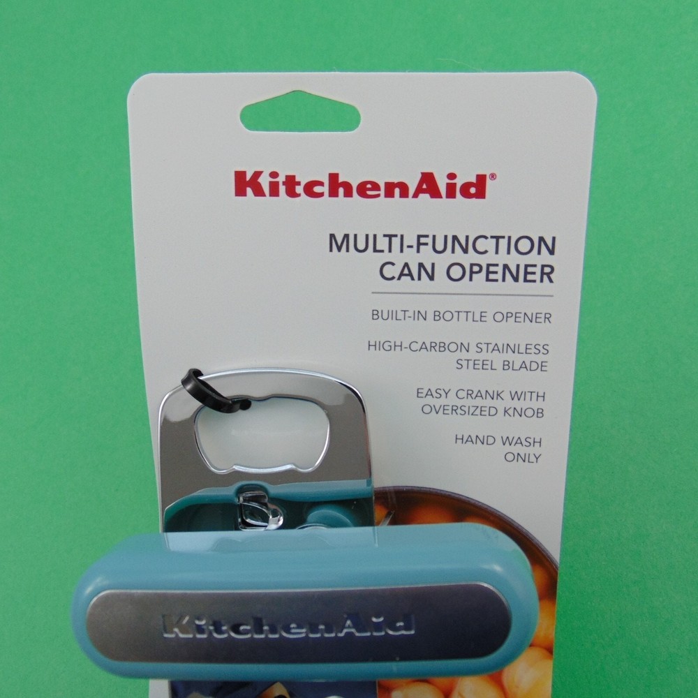 KitchenAid Multi-Function Can Opener w/ Bottle Opener w/ Ergonomic Handle Aqua