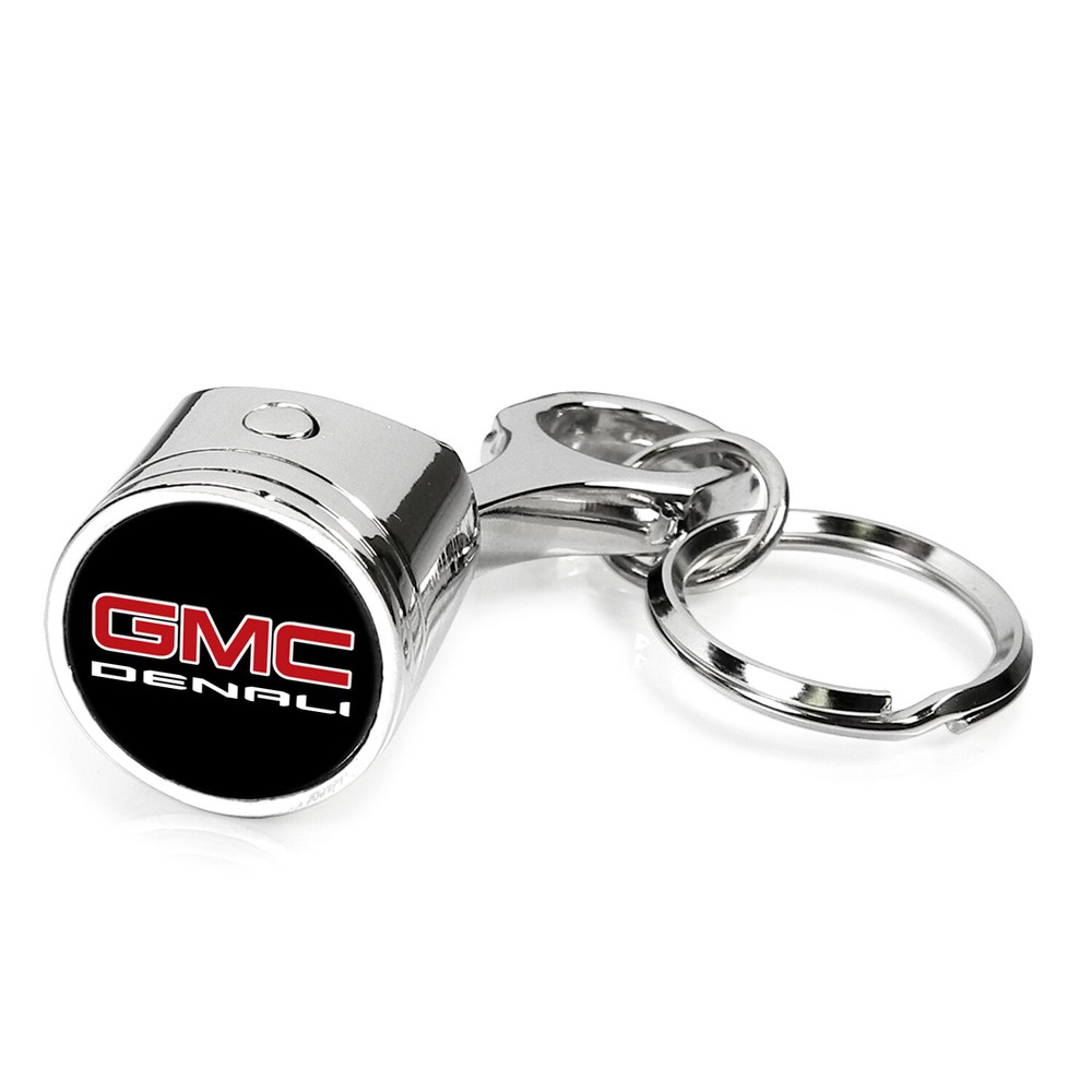 GMC Denali Engine Piston Style Chrome Metal Key Chain