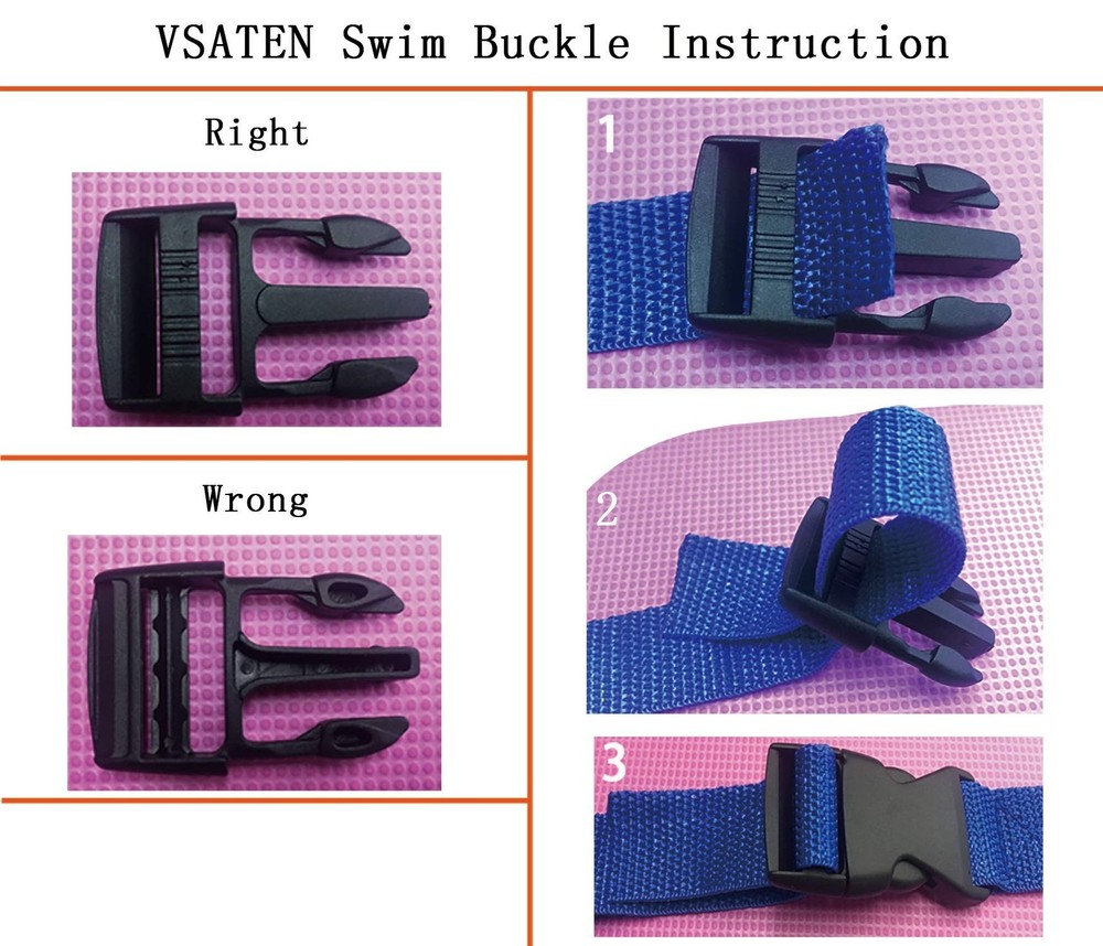 VSATEN Back Float, Swim Belt Bubble Adjustable Layers Thicken Split Foam Lear...