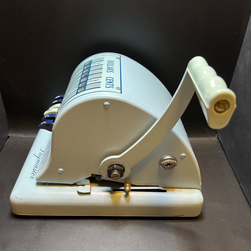 Vintage Paymaster Series S600 Blue Check Writer Authentic Check Stamper Machine