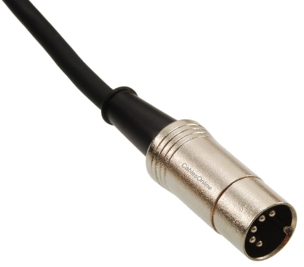 CablesOnline 6ft 5-Pin Din Plug to 2RCA Plug Blue Audio Cable
