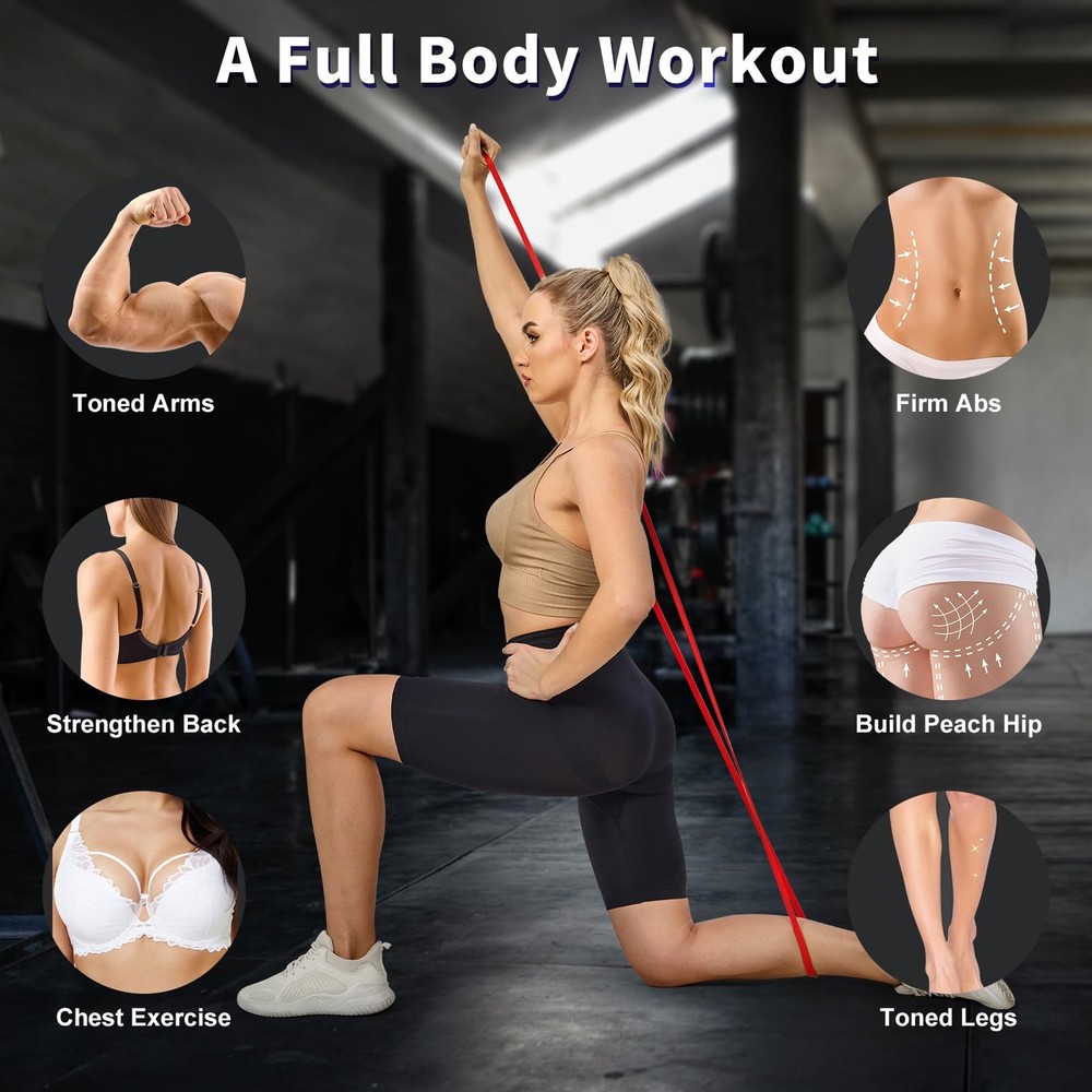 Pull Up Assistance Bands Set 5 LBS - 90 LBS, Long Resistance Bands for Pull Ups