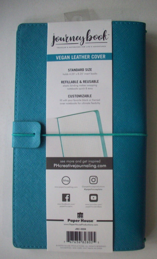 TEAL Vegan leather cover journey book