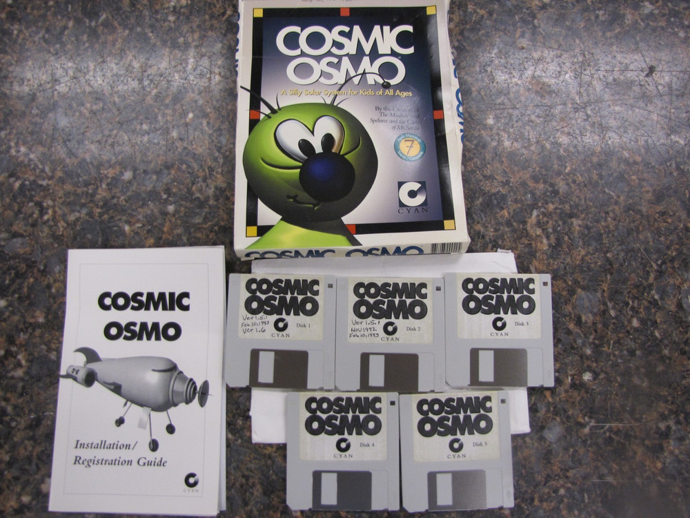 Cosmic Osmo 1993 Version MAC Computer Program Software Big Box 3.5” Disks -RARE